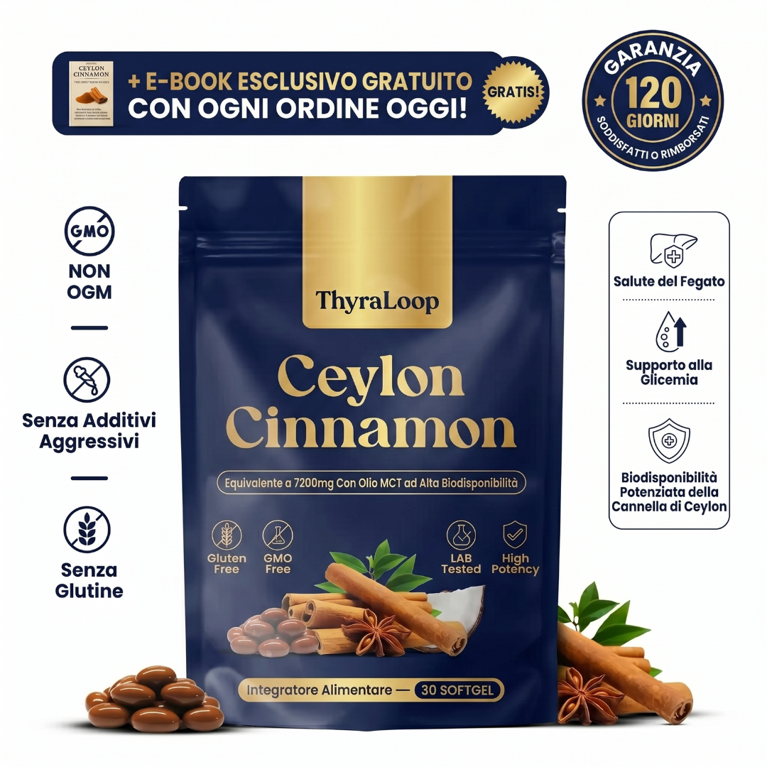 Cannella di Ceylon 7200 mg equivalente a olio MCT