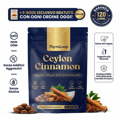 Cannella di Ceylon 7200 mg equivalente a olio MCT