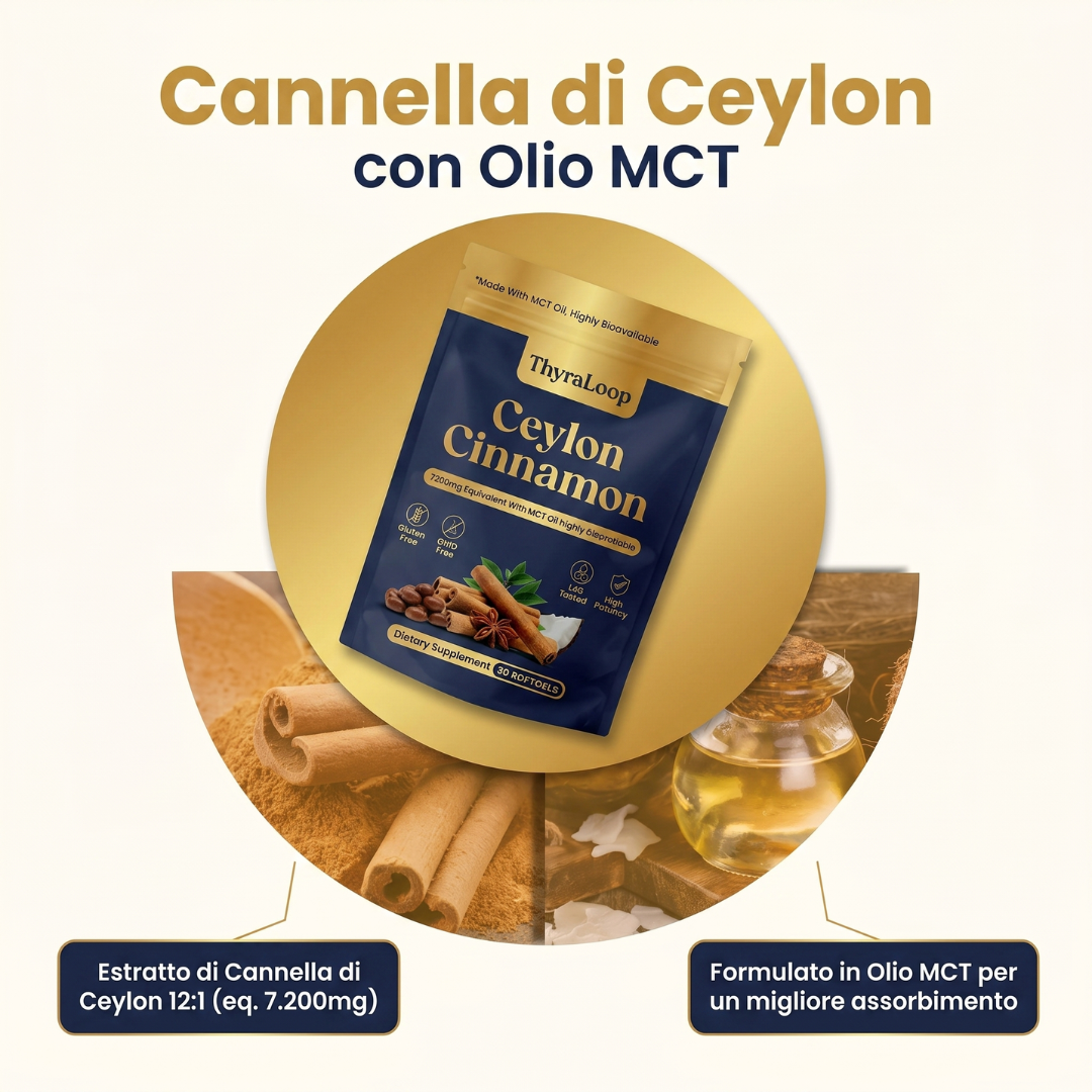 Cannella di Ceylon 7200 mg equivalente a olio MCT