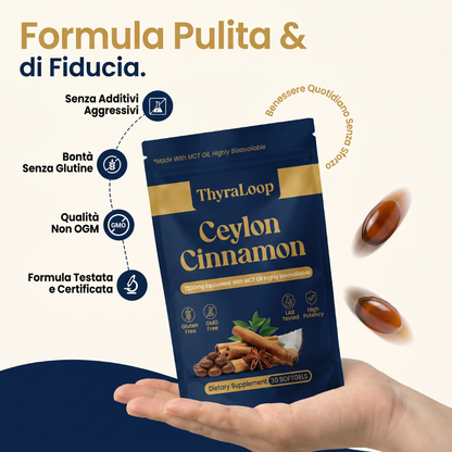 Cannella di Ceylon 7200 mg equivalente a olio MCT