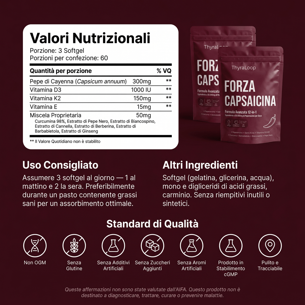 ThyraLoop™ Forza Capsaicina - Capsule al peperoncino di Cayenna
